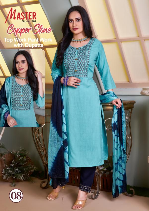 Master Copper Stone Fancy Kurti With Bottom Dupatta Collection